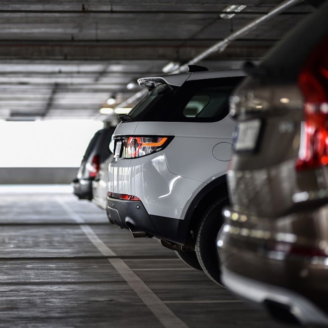 White car parked in Wentworth Street Carpark